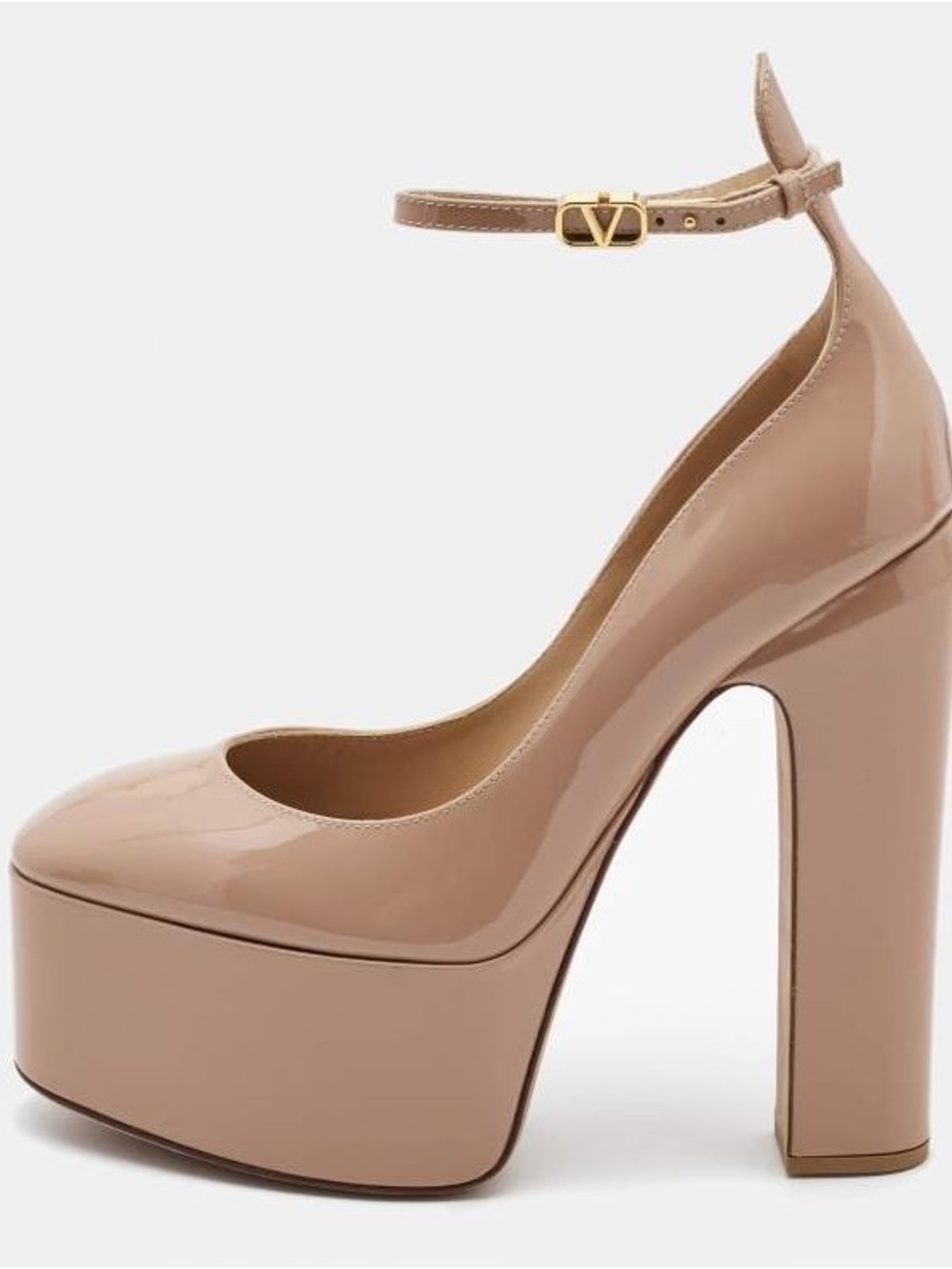 Valentino Beige Patent Tango Ankle Strap Pumps Size 40 - Picture 2 of 13